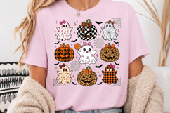 Retro Halloween PNG, Cute Ghost &amp; Pumpkin Sublimation Product Image 3