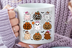 Retro Halloween PNG, Cute Ghost &amp; Pumpkin Sublimation Product Image 4