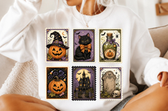 Retro Halloween Postage Stamp PNG Product Image 2
