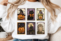 Retro Halloween Postage Stamp PNG Product Image 3