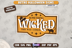 Halloween Retro Sign Laser Cut | Seasonal Home Décor Idea Product Image 1