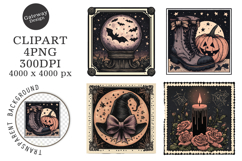 Retro Halloween Stamp Clipart Product Image 1