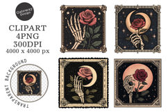 Retro Halloween Stamp Clipart Product Image 1