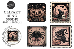 Retro Halloween Stamp Clipart Product Image 1