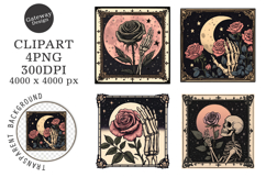 Retro Halloween Stamp Clipart Product Image 1
