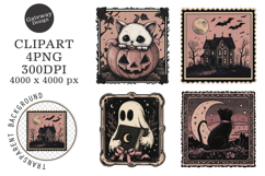 Retro Halloween Stamp Clipart Product Image 1
