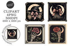 Retro Halloween Stamp Clipart Product Image 1