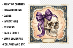 Retro Halloween Stamp Clipart PNG Product Image 2