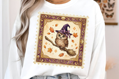 Retro Halloween Stamp Clipart PNG Product Image 3
