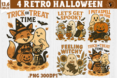 Retro halloween sublimation bundle | Spooky clipart bundle Product Image 3