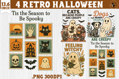 Retro halloween sublimation bundle | Spooky clipart bundle Product Image 4