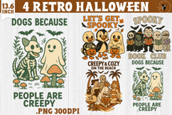 Retro halloween sublimation bundle | Spooky clipart bundle Product Image 7