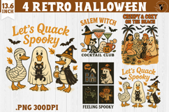 Retro halloween sublimation bundle | Spooky clipart bundle Product Image 9