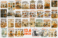 Retro halloween sublimation bundle | Spooky clipart bundle Product Image 2