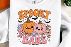 Retro Halloween Sublimation PNG, Ghost Pumpkin Designs Product Image 5