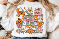 Retro Halloween Sublimation PNG, Ghost Pumpkin Designs Product Image 2