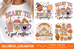 Retro Halloween Sublimation PNG, Ghost Pumpkin Designs Product Image 1