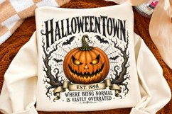 Retro Halloween Town Png,Vintage Spooky Pumpkin Sublimation Product Image 2