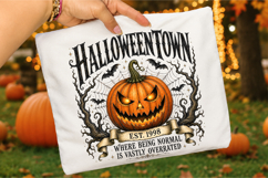 Retro Halloween Town Png,Vintage Spooky Pumpkin Sublimation Product Image 3