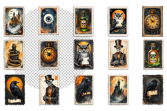 Retro Halloween stamp, vintage watercolor clipart Product Image 2