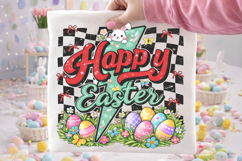 Happy Easter PNG, Easter Egg PNG, Bunny Retro Easter PNG Product Image 2