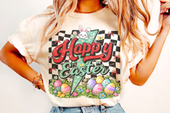 Happy Easter PNG, Easter Egg PNG, Bunny Retro Easter PNG Product Image 4