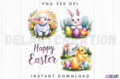 Retro Happy Easter Sublimation PNG Product Image 1