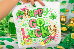 Happy Go Lucky St Patrick's Day PNG, Shamrock PNG, Irish PNG Product Image 3