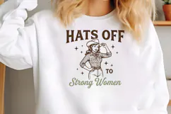 Retro Hats Off to Strong Women Cowgirl Design Product Image 2