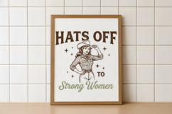 Retro Hats Off to Strong Women Cowgirl Design Product Image 5