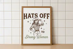 Retro Hats Off to Strong Women Cowgirl Design Product Image 5