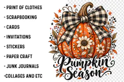 Pumpkin Season PNG, Vintage Floral Pumpkin Design Product Image 3