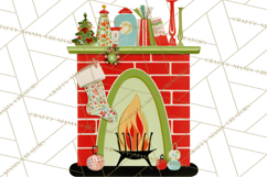 Midcentury Modern Christmas Clip Art, Retro Holiday PNG Product Image 5