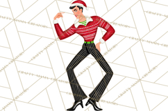 Midcentury Modern Christmas Clip Art, Retro Holiday PNG Product Image 5