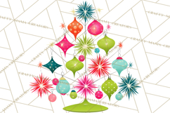 Midcentury Modern Christmas Clip Art, Retro Holiday PNG Product Image 2