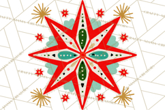 Midcentury Modern Christmas Clip Art, Retro Holiday PNG Product Image 5