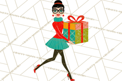 Midcentury Modern Christmas Clip Art, Retro Holiday PNG Product Image 3