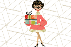 Midcentury Modern Christmas Clip Art, Retro Holiday PNG Product Image 5