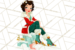 Midcentury Modern Christmas Clip Art, Retro Holiday PNG Product Image 2