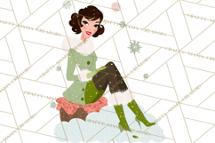Midcentury Modern Christmas Clip Art, Retro Holiday PNG Product Image 3