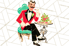 Midcentury Modern Christmas Clip Art, Retro Holiday PNG Product Image 2