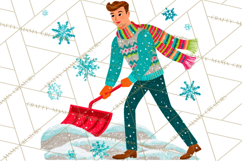 Midcentury Modern Christmas Clip Art, Retro Holiday PNG Product Image 5