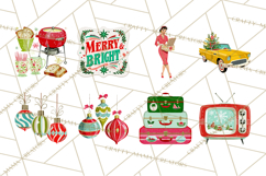 Midcentury Modern Christmas Clip Art, Retro Holiday PNG Product Image 9