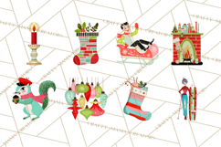 Midcentury Modern Christmas Clip Art, Retro Holiday PNG Product Image 4