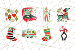 Midcentury Modern Christmas Clip Art, Retro Holiday PNG Product Image 7