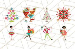 Midcentury Modern Christmas Clip Art, Retro Holiday PNG Product Image 2