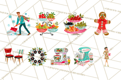 Midcentury Modern Christmas Clip Art, Retro Holiday PNG Product Image 3