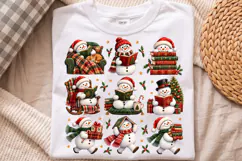 Retro Holiday Snowman Book Club PNG, Winter Reading Graphic Product Image 1
