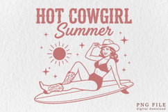 Retro Hot Cowgirl Summer PNG Product Image 1