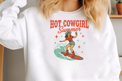Retro Hot Cowgirl Summer Surfing Graphic Product Image 2